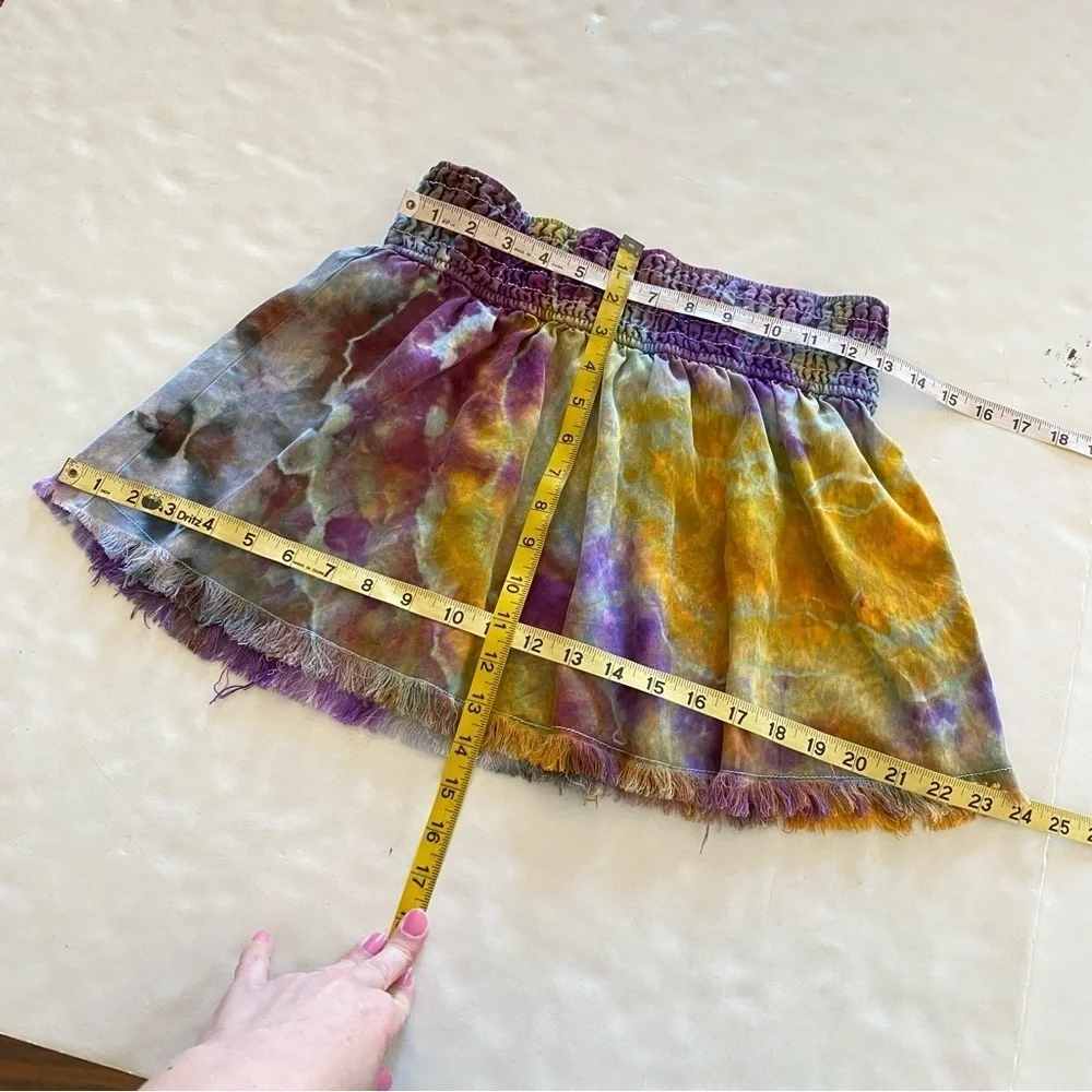 Generation Love Tie Dye Skirt Womens Size Small Denim Mini Colorful Chambray
